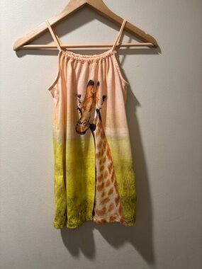 Zara Peach & Yellow Giraffe Print 🦒Sundress